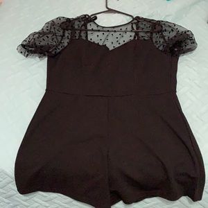 Heart mesh romper